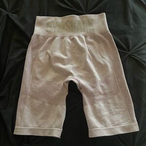 Gymshark Flex Shorts Size Small (Pink/Lilac with Gray letters)